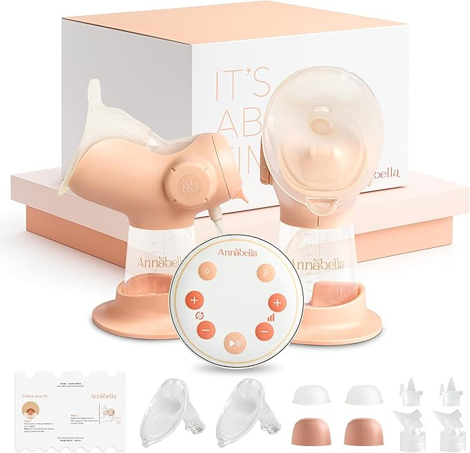 Double Breast Pump Annabella - Innovative Baby Tongue Simulation Electric Breast Pump, Adjustable... | Amazon (US)