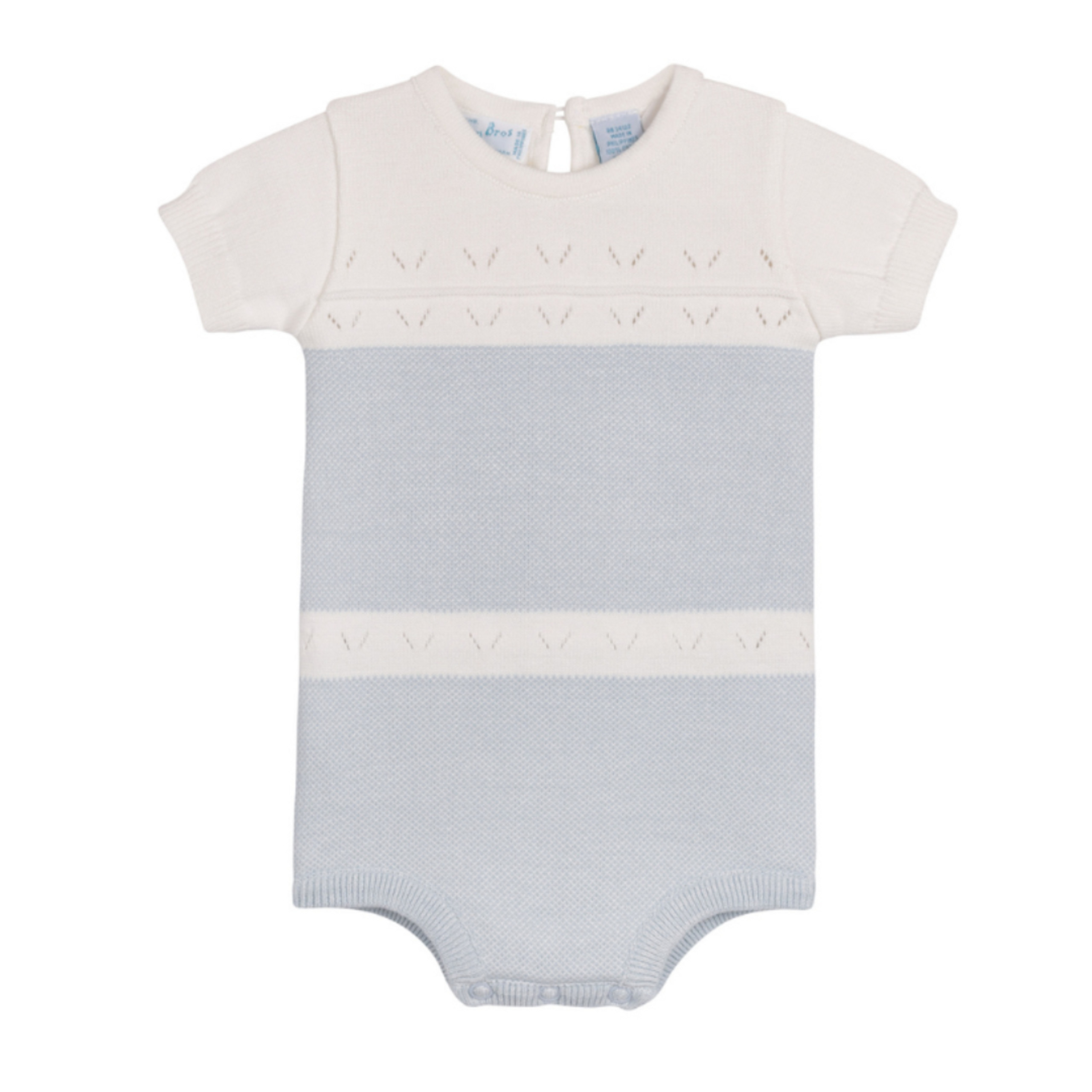 Boys Pointelle Contrast Knit Romper | Feltman Brothers