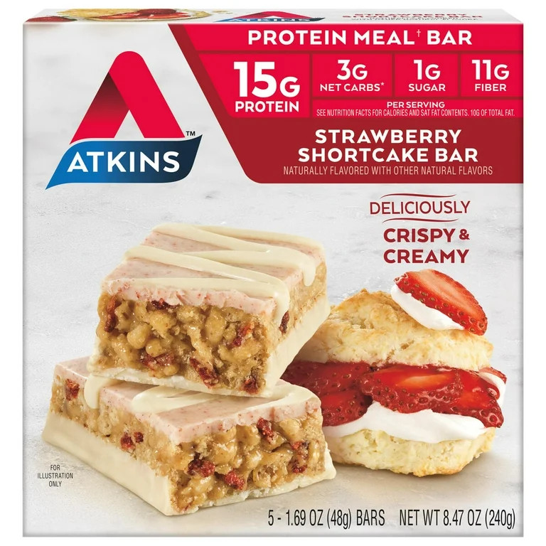 Atkins Strawberry Shortcake Meal Bar 5pk | Walmart (US)