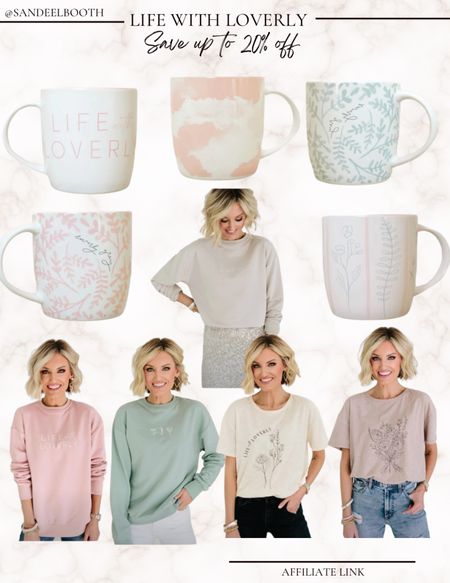 Life with Loverly is on sale this weekend! Spend $50+, save 10% 
Spend $100+, save 15%
Spend $150, save 20% 
Gifts for her, cozy graphic tee, neutral tees, floral coffee mugs 

#LTKunder50 #LTKhome #LTKGiftGuide