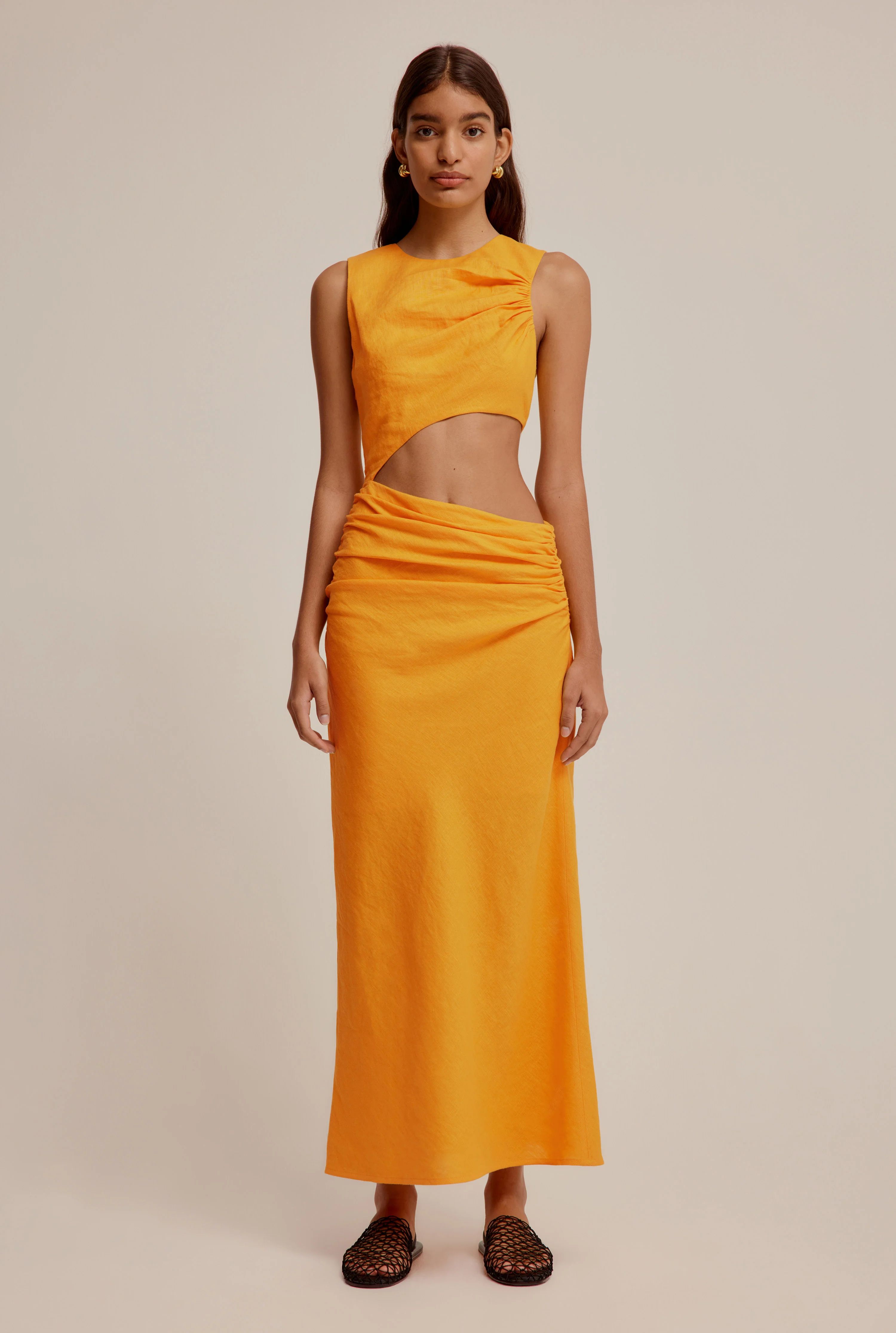 Linen Cut Out Dress | Venroy AU