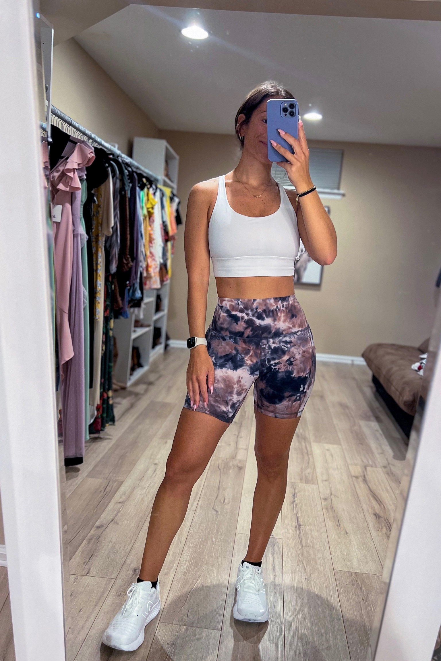 lululemon workout fit of the day. The align biker shorts with pockets are amazing. I always size up in my biker shorts! Wearing size 6 and size 8 bra 

#LTKstyletip #LTKGiftGuide #LTKfitness