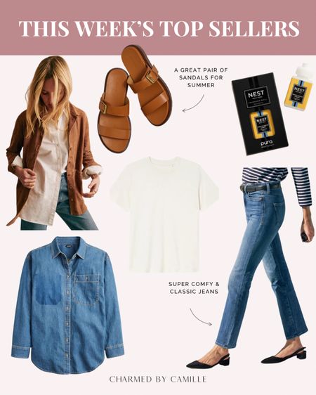 This week’s top sellers:

Suede jacket
Denim shirt
The best T-shirt
Summer sandals
Pura essential oil
Classic blue jeans - so soft and worth it!



#LTKSeasonal