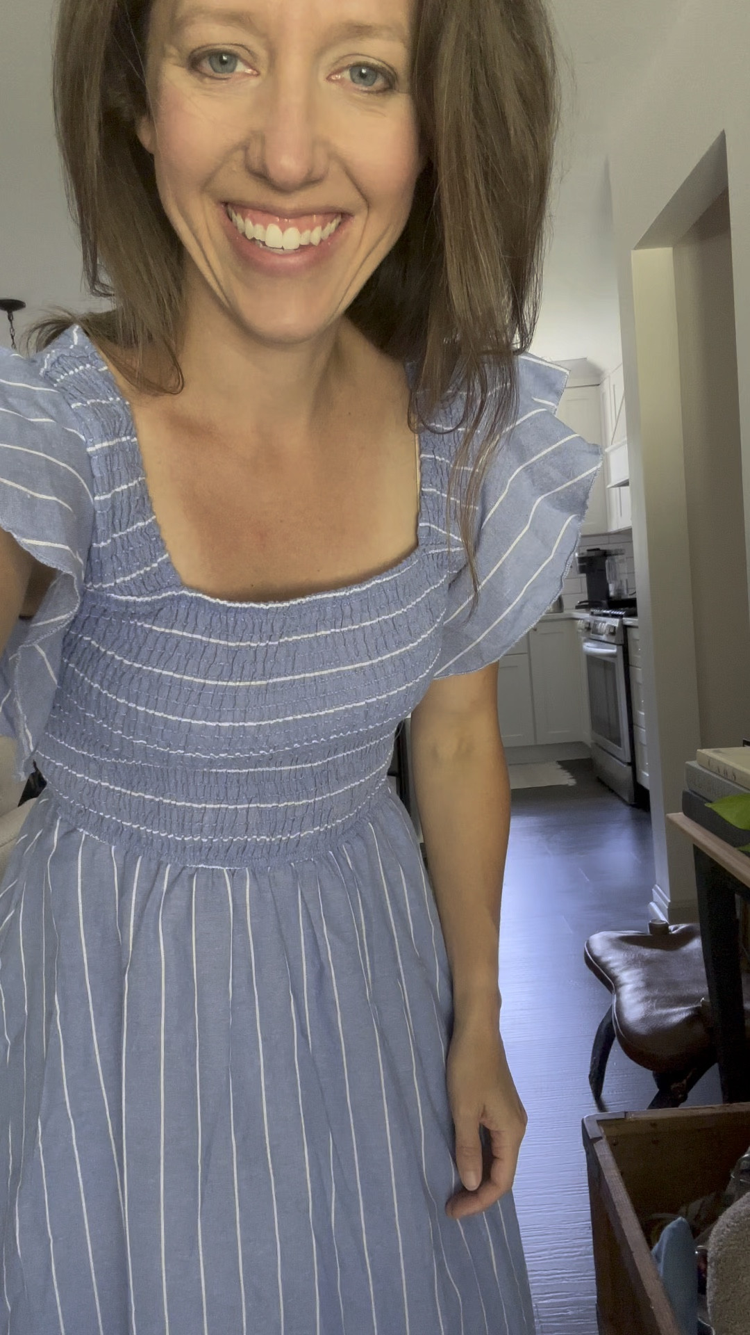 Amazon dress review.

Ordered in size XS (sized down) and S (my normal size). 

Showing the S here
Material may shrink when washed 
This is like a thick linen feel.

#LTKSeasonal #LTKOver40 #LTKWorkwear