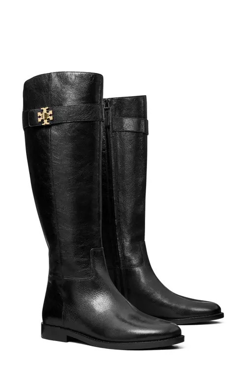 Tory Burch Turnlock Knee High Riding Boot in Perfect Black at Nordstrom, Size 9.5 | Nordstrom