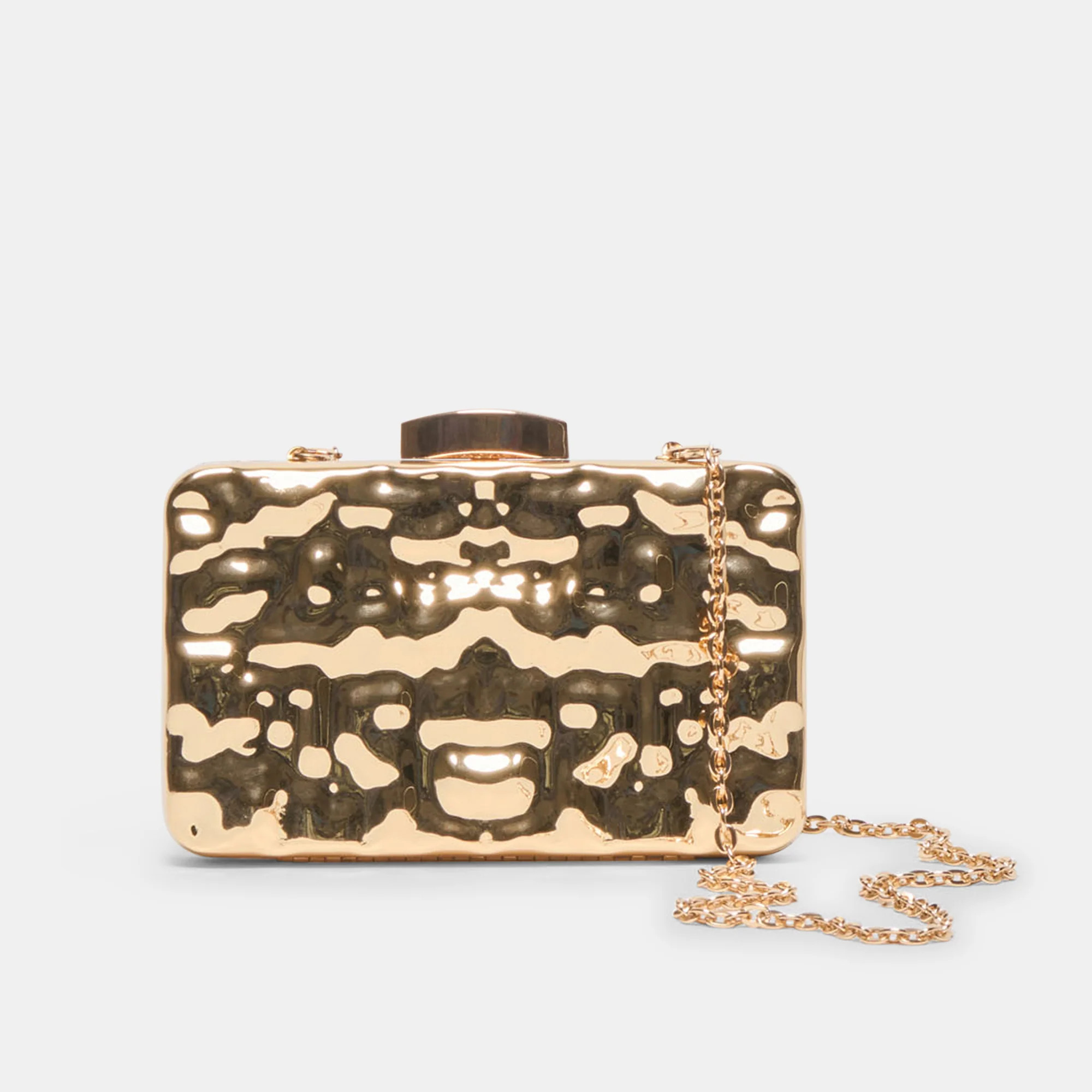 Delia Clutch Gold Metal | DolceVita.com