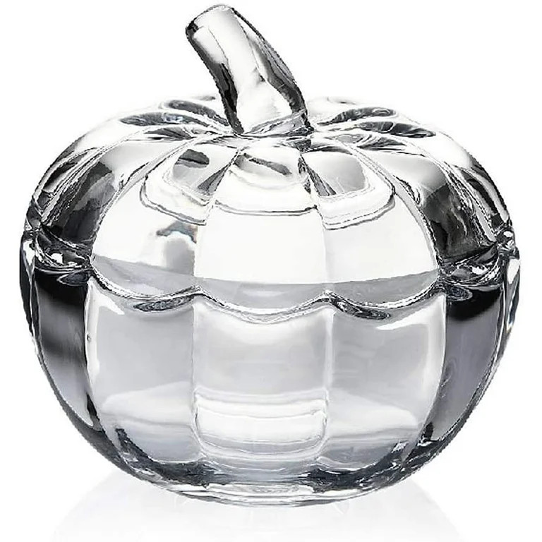CoCopeaunts Vintage Pumpkin Shaped Clear Glass Candy Jar Food Snacks Storage Container Sugar Bowl... | Walmart (US)