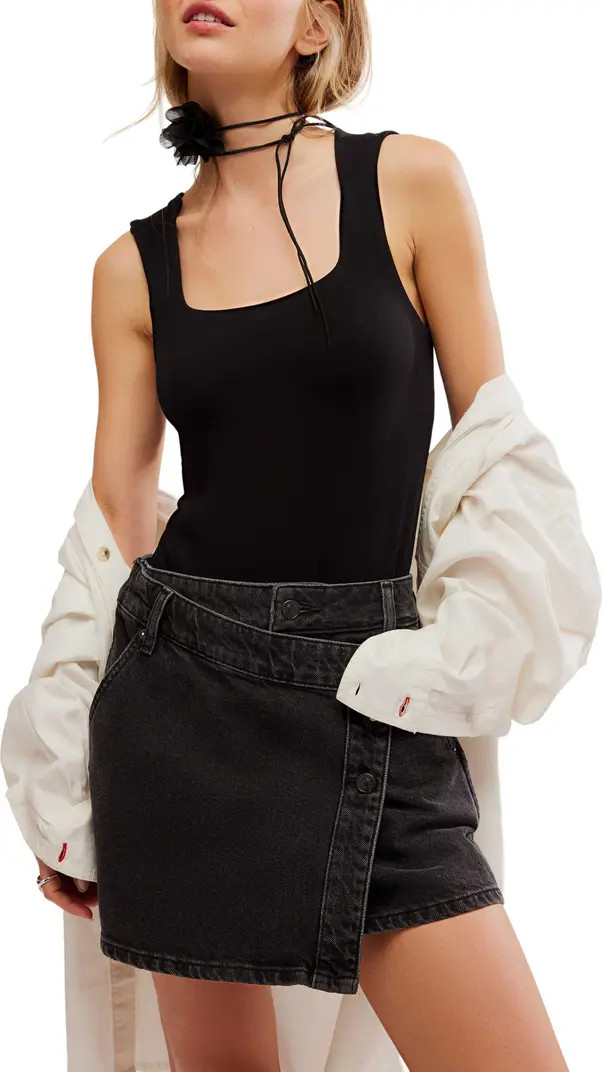 Free People Luna Square Neck Tank Bodysuit | Nordstrom | Nordstrom