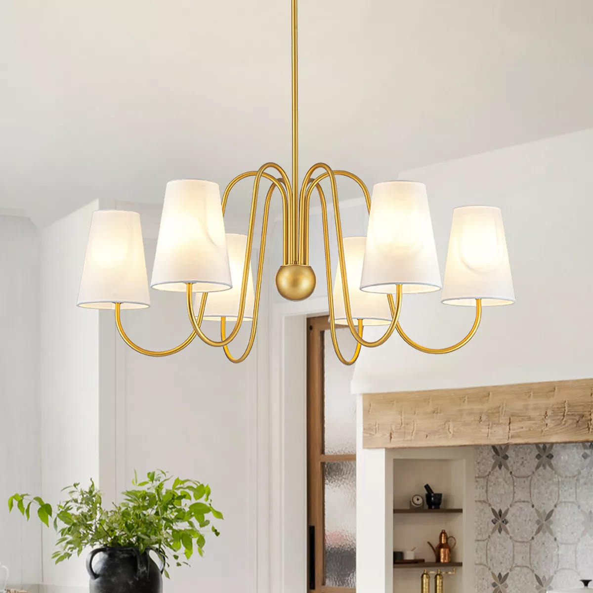 LLHZSY 6-Light Ceiling Chandelier 32 7/10" Wide - Gold | Target