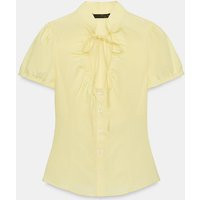 Zara - Tied Poplin Top - Light Yellow - Xs - Woman | Zara US
