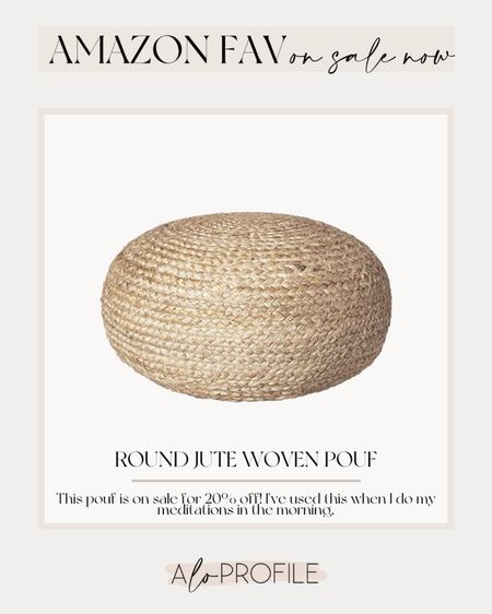 This natural woven pouf is currently on sale for 20% off! I’ve used this in the mornings when I meditate. 