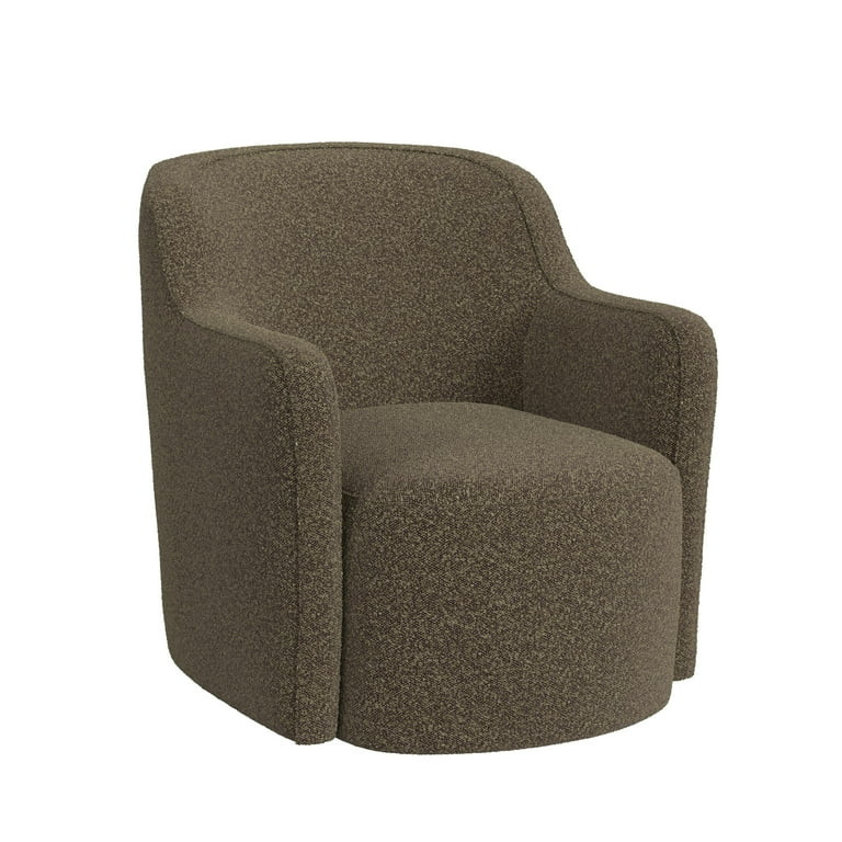 HomePop Upholstered Swivel Accent Chair, Dark Brown Boucle | Walmart (US)