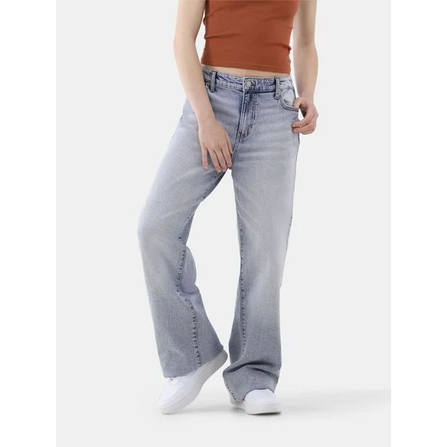 No Boundaries High Rise Baggy Wide Leg Jeans, 32" Inseam, Women's | Walmart (US)