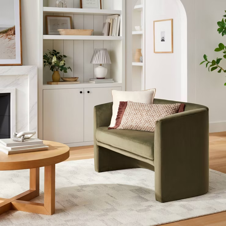 Oversized Mini Block Print Lumbar Throw Pillow Mauve/Cream - Threshold™ designed with Studio Mc... | Target