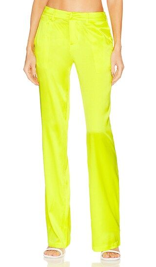 Suki Silk Pant in Neon Lime | Revolve Clothing (Global)