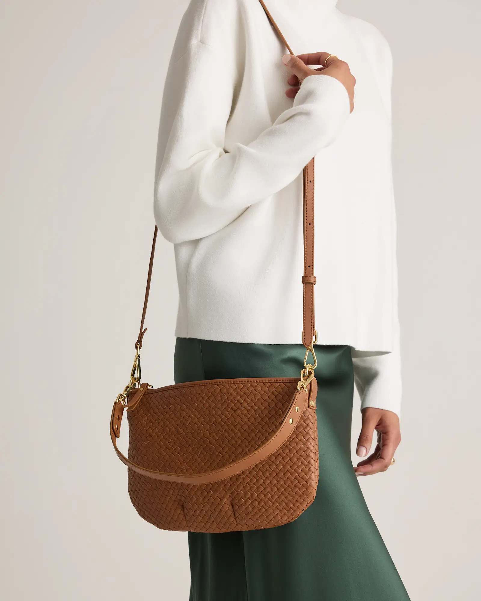 Italian Handwoven Leather Mini Shoulder Bag | Quince