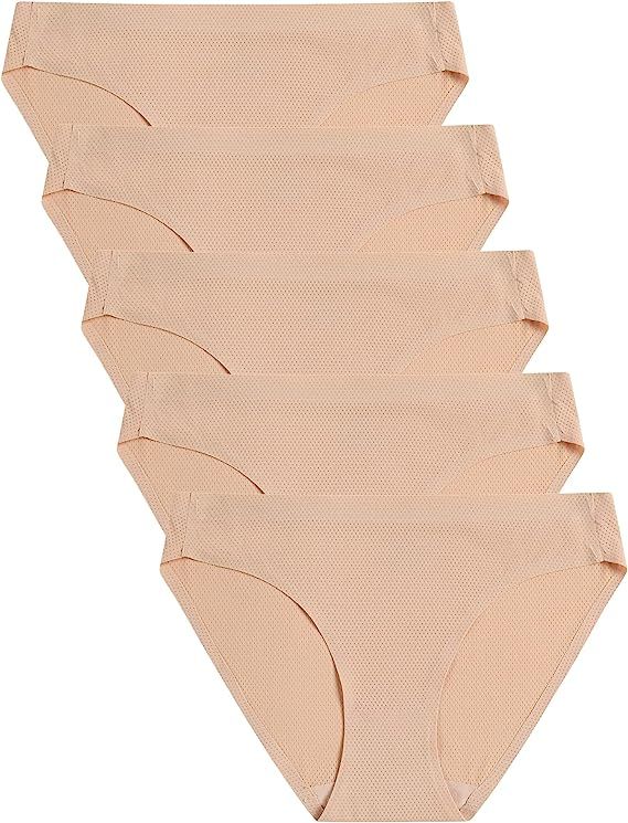 voenxe Womens Seamless Underwear Breathable Stretch Bikini Panties | Amazon (US)