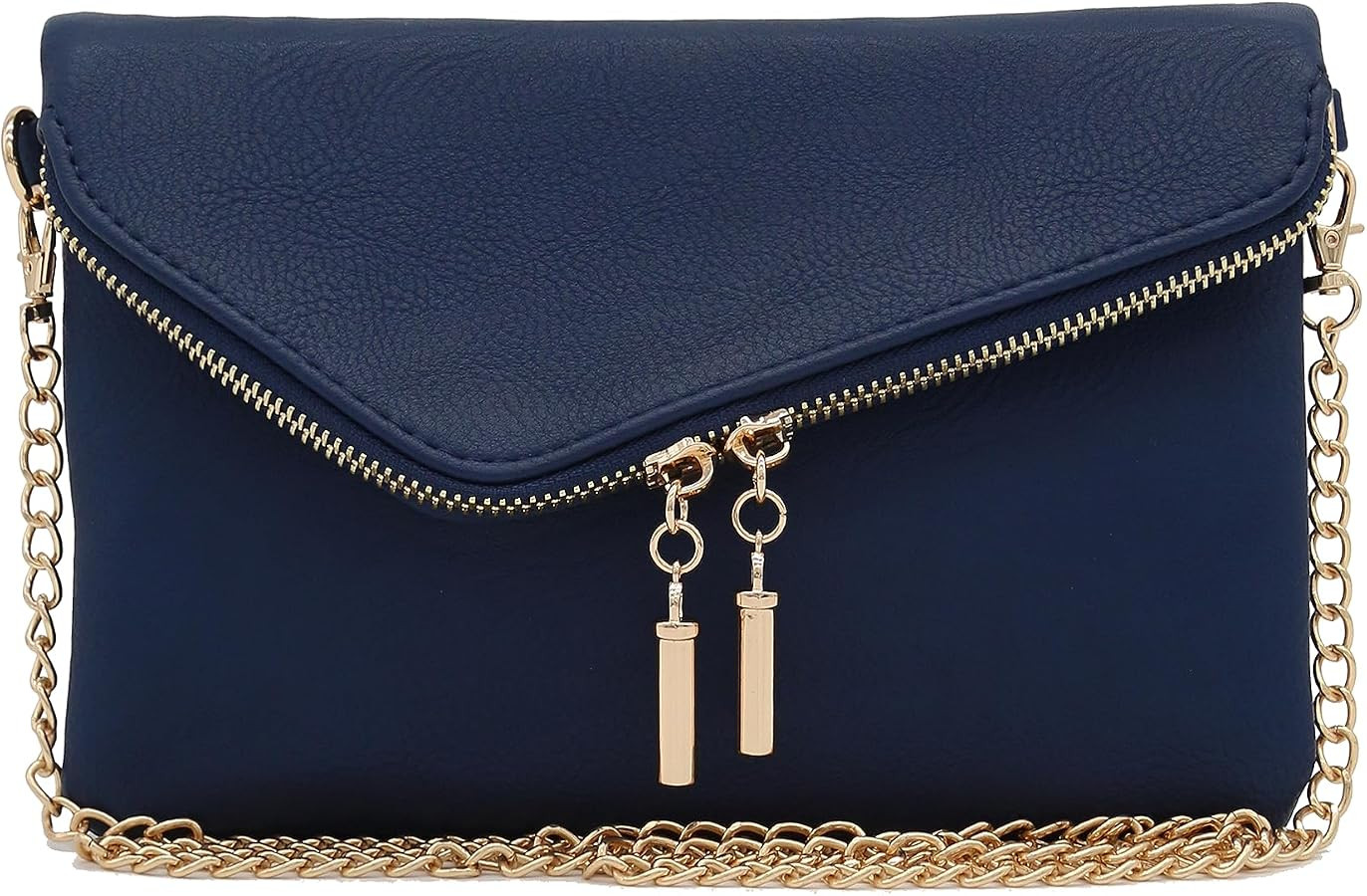 FashionPuzzle Envelope Wristlet Clutch Crossbody Bag with Chain Strap | Amazon (US)