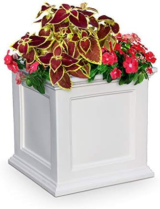 Mayne 5825W Fairfield Patio Planter, White, 20-Inch | Amazon (US)