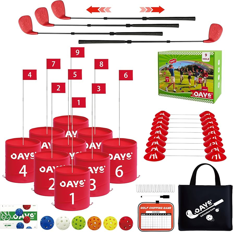 Backyard Golf Outdoor Games - Ultimate 9 Holes Golf Game Set with 3 Right + 1 Left Clubs, Lawn Go... | Amazon (US)