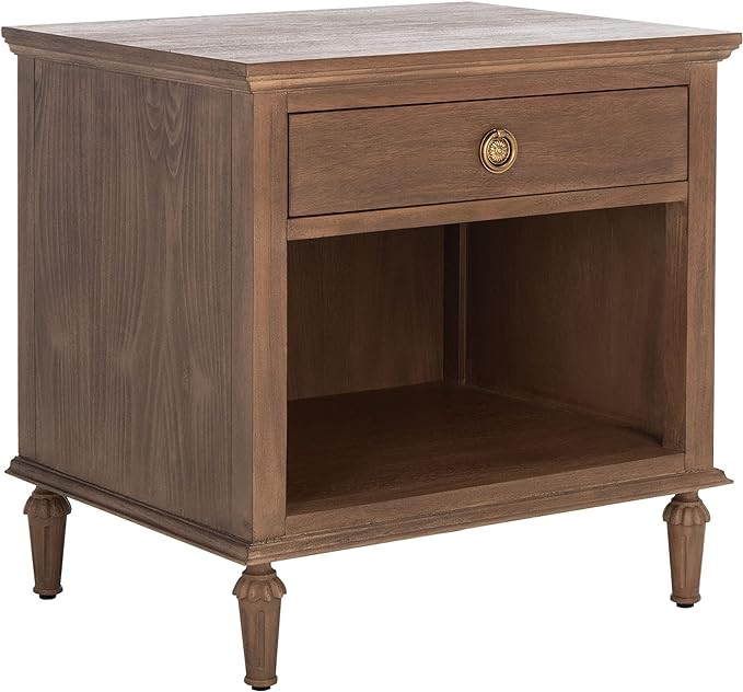 SAFAVIEH Brown Shelf Table (Fully Assembled) Couture Home Collection Lisabet 1-Drawer Wood Nights... | Amazon (US)