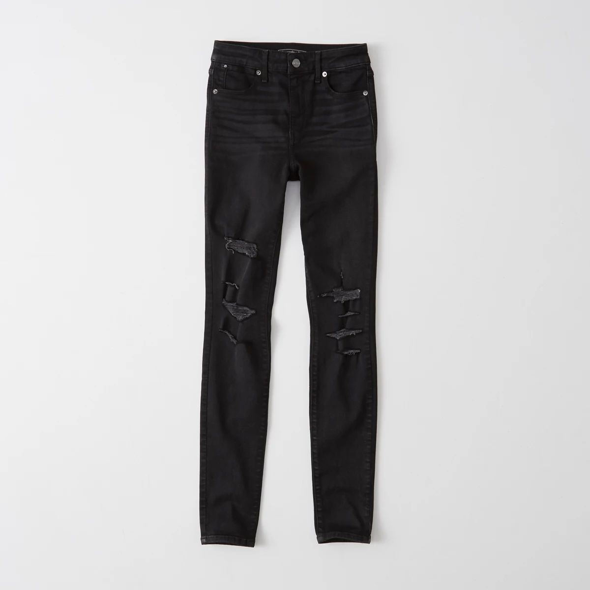 High Rise Ripped Super Skinny Jeans | Abercrombie & Fitch US & UK