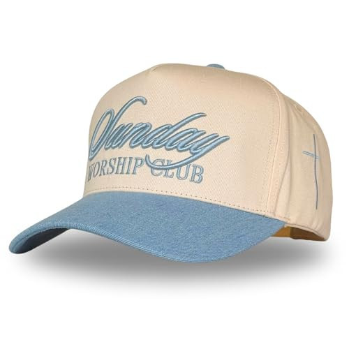 Vintage Faith & Forever Trucker Hat | Men & Women | Christian Cross God YHWH I Love Jesus Hats | Bride Bachelorette Engagement Wedding Cowboy Hat | Cotton | Snapback (Sunday Worship Club | Denim) | Amazon (US)
