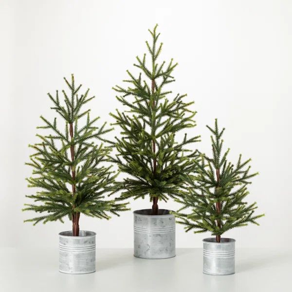 Spann Faux Pine Tree in Metal Pot | Wayfair North America