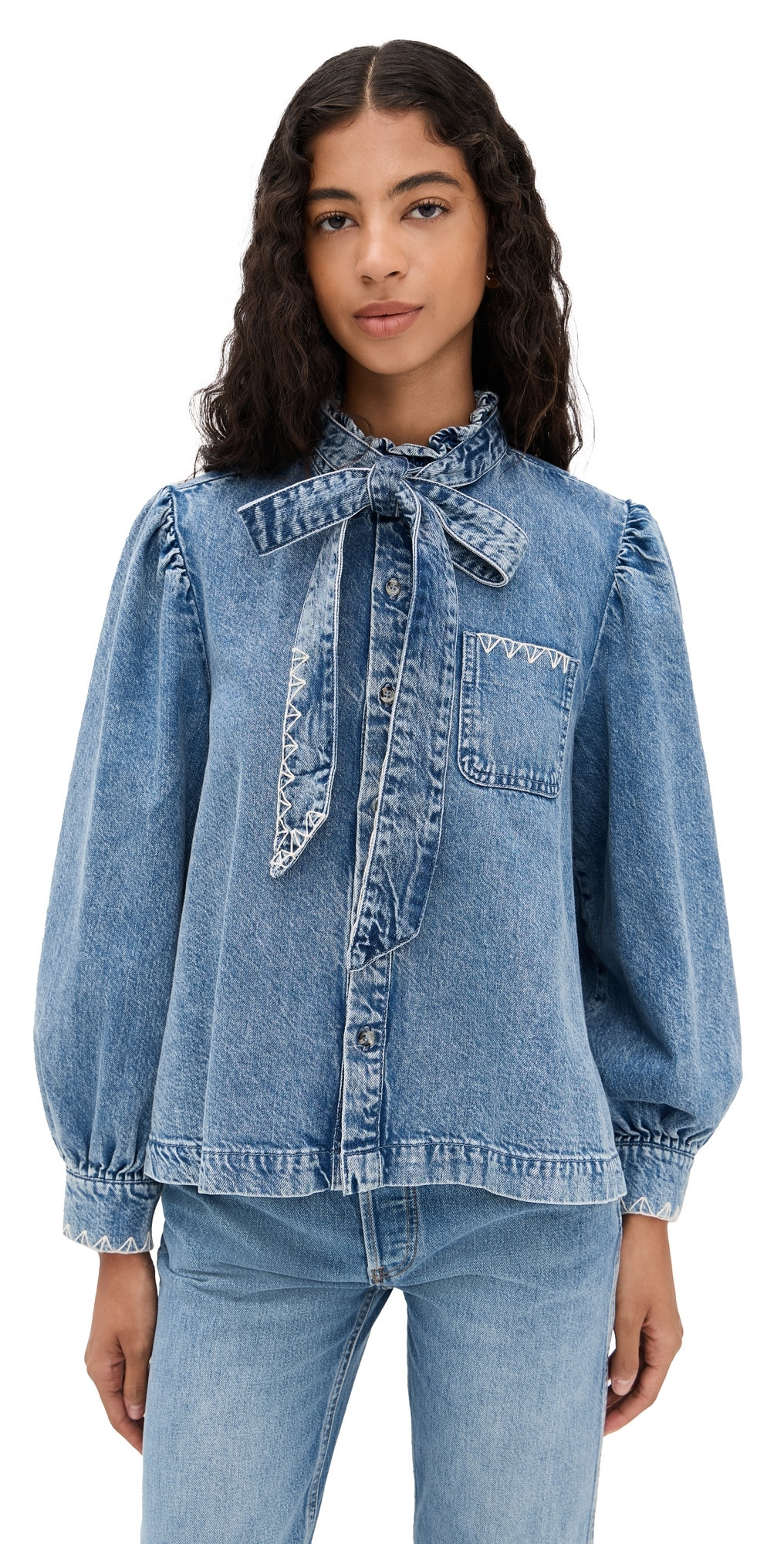 Seventy + Mochi Poet Blouse Newport M | Shopbop
