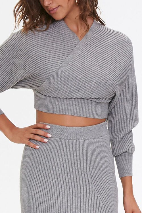Ribbed Surplice Cropped Sweater | Forever 21 (US)