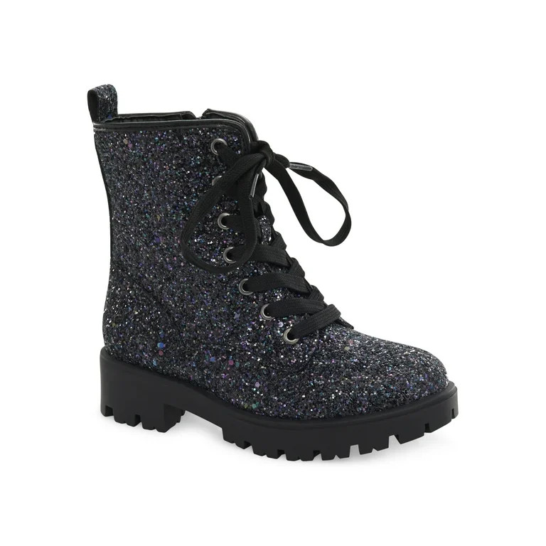 Portland by Portland Boot Company Girls Glitter Combat Boots, Sizes 13-5 - Walmart.com | Walmart (US)