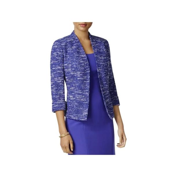 KASPER Womens Blue Open Faced Speckle Blazer Wear To Work Jacket  Size: 6 - Walmart.com | Walmart (US)