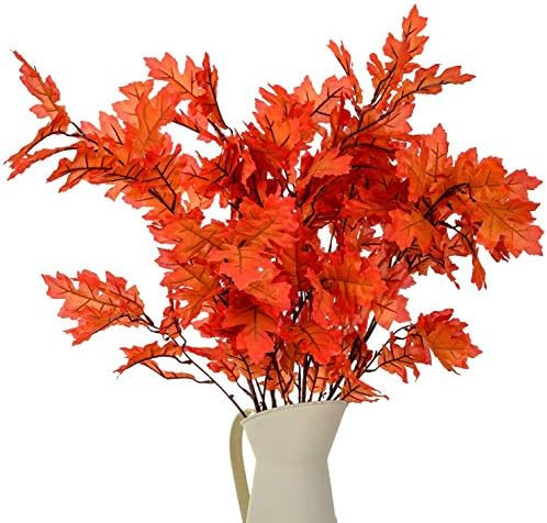 4Pack Artificial Maple Leaves Stems Autumn Leaves Fall Leaves 38" Fall Maple Leaf Stem for Home K... | Amazon (US)