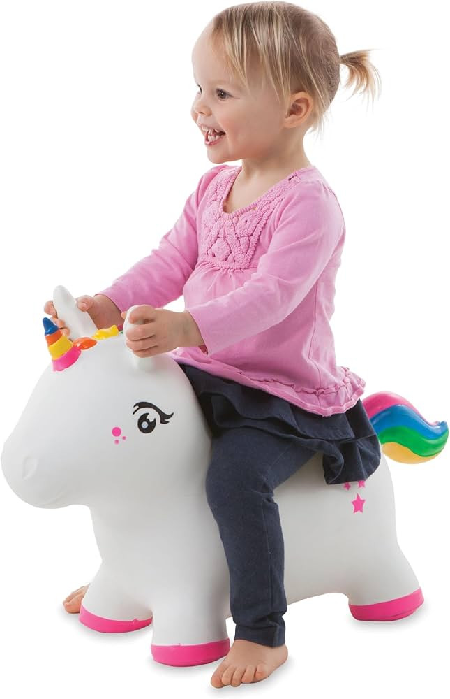 HearthSong Bouncy Inflatable Animal Jump-Along Ride-On Toy for Toddlers with Hand Pump and Unique... | Amazon (US)