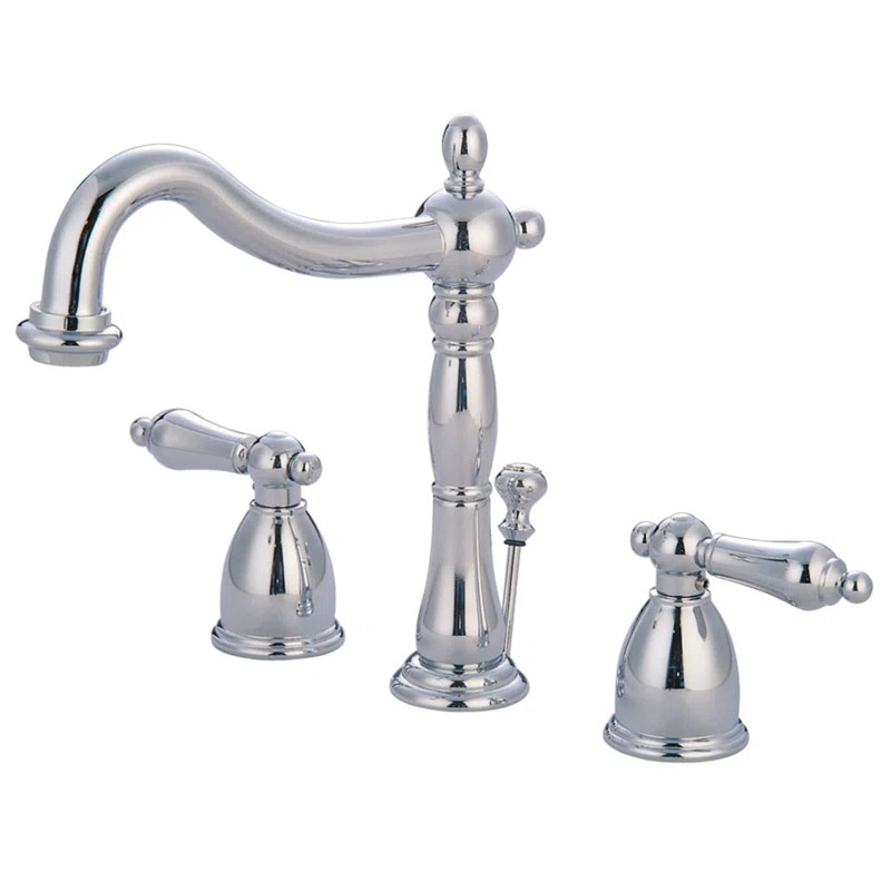 Kingston Brass Heritage Two-Handle 3-Hole Deck Mount Widespread Bathroom Faucet with Pop-Up Drain | Wayfair North America