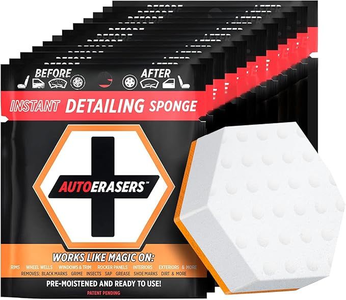 AutoERASERS™ Instant Detailing Sponge, Premium Pre-Moistened Dual-Sided Auto Cleaning Sponge wi... | Amazon (US)