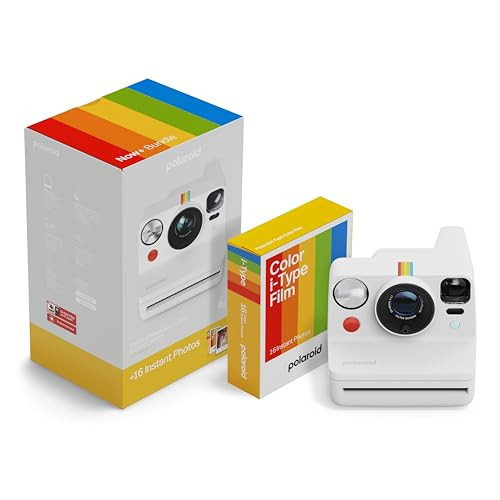 Polaroid Now+ 3rd Generation I-Type Instant Camera + Film Bundle - Now+ Bluetooth App Controlled White Camera + 16 Color Photos (6562) | Amazon (US)