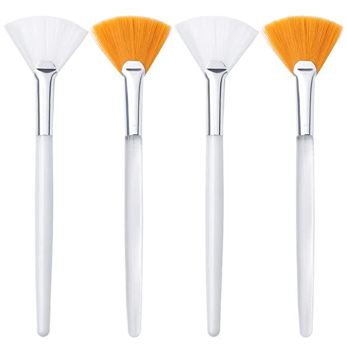 4 Pcs Facial Brushes Fan Mask Brushes, Soft Facial Applicator Brushes Tools for Peel Glycolic Mas... | Amazon (US)