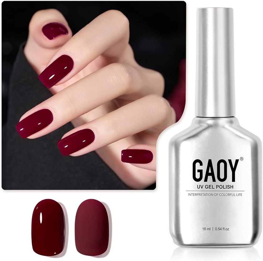 GAOY Red Gel Nail Polish, 16ml Soak Off Gel Polish, UV Light Cure for Nail Art DIY Manicure at Ho... | Amazon (US)