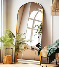 82x42 Inch Extra Large Arched Floor Mirror - Giant Gold Freestanding Mirror for Bedroom, Living R... | Amazon (US)