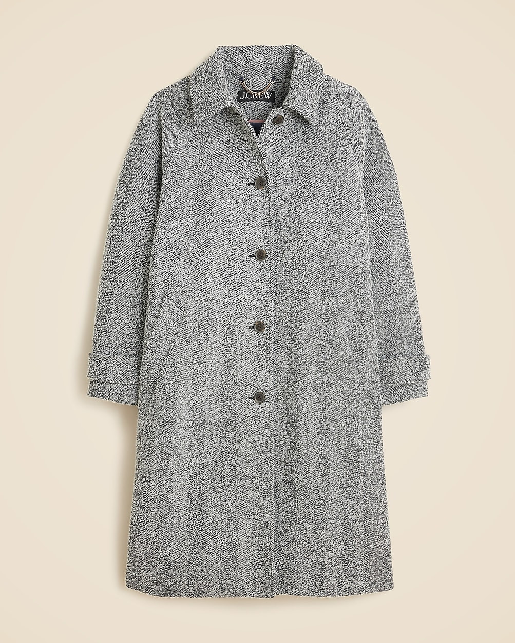 Relaxed topcoat in Italian flecked herringbone | J. Crew US