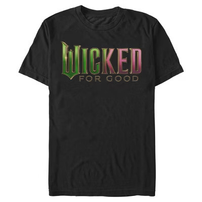 Mens Wicked: For Good Official Tonal Logo T Shirt - Black - Medium | Target