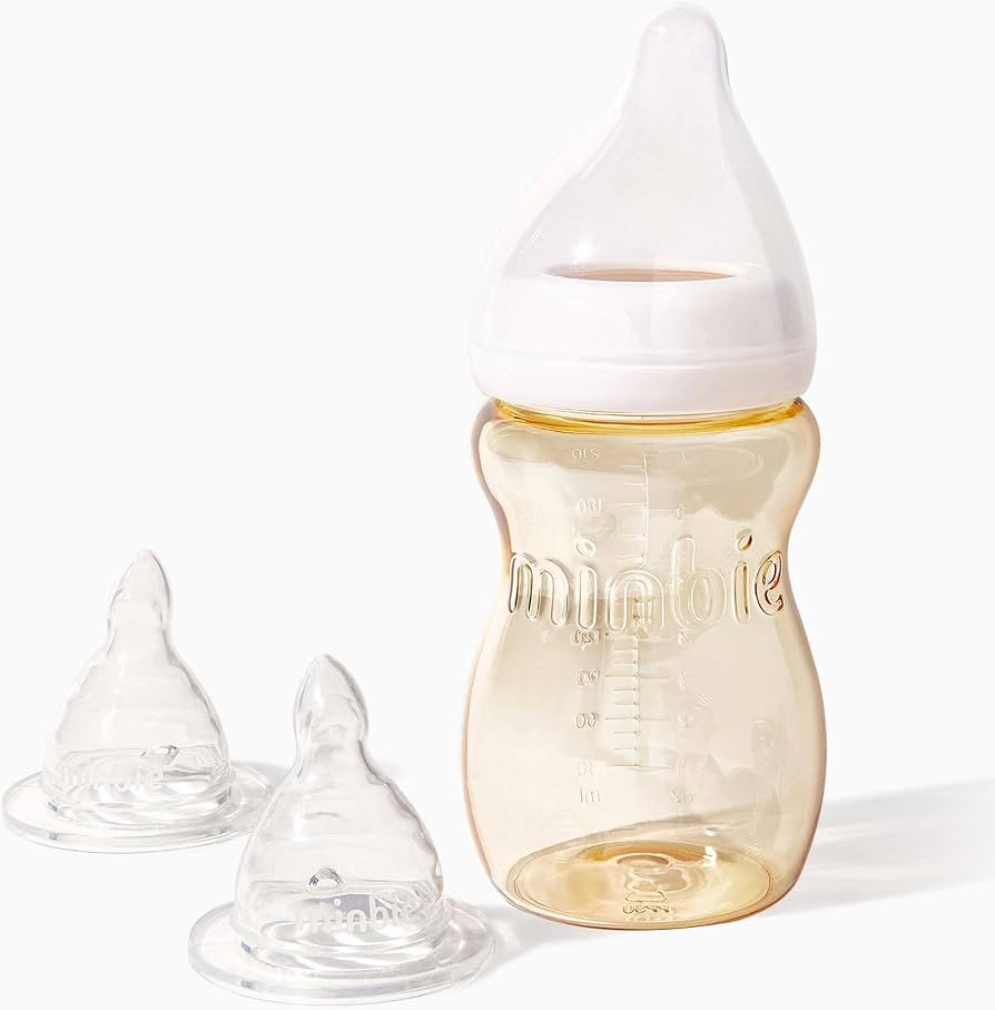 Minbie 3 Month+ Breastfeeding Baby Bottle, BPA-Free Kit | Amazon (US)