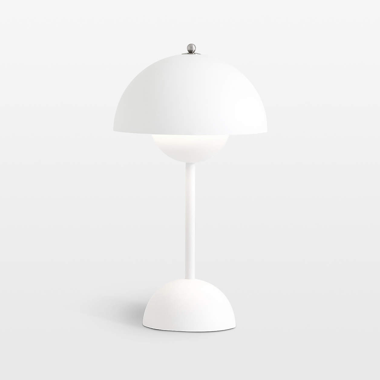 Flowerpot Portable LED Table Lamp Matte White 11.6" | Crate & Barrel | Crate & Barrel