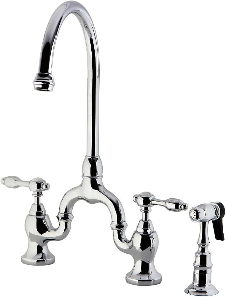 Kingston Brass KS7791TALBS Tudor Bridge Kitchen Faucet, Polished Chrome, 13.88 x 7.75 x 16.81 | Amazon (US)