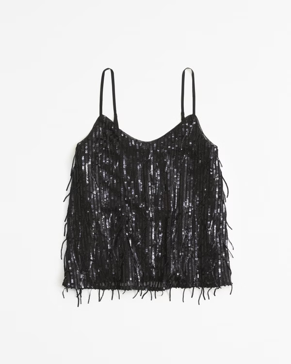 Sequin Fringe Cami | Abercrombie & Fitch (US)