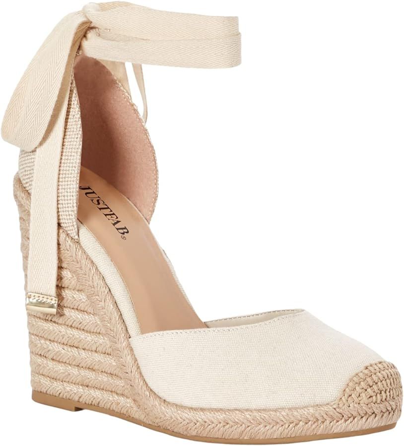 JustFab Jenala Wedges for Women - The Perfect Womens Shoes Dressy Casual Style, Closed Toe Wedges... | Amazon (US)