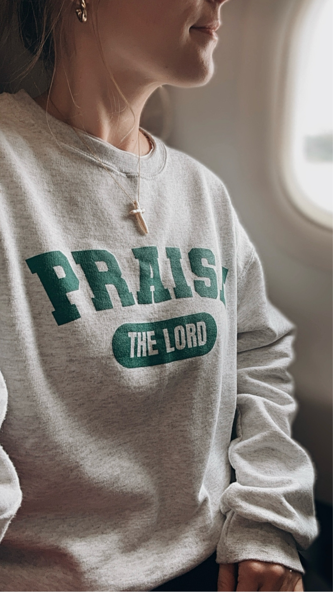 Praise the Lord crewneck & pearl cross necklacee 

#LTKfindsunder50 #LTKSpringSale #LTKstyletip