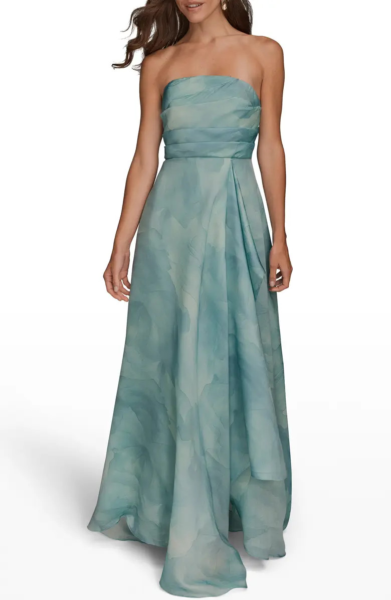 Abstract Floral Strapless Gown | Nordstrom