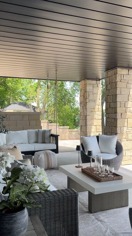 The Lake house patio is set up and ready for summer! Outdoor entertaining, outdoor furniture, outdoor rug, outdoor decor, porch swing, outdoor coffee table 

#LTKstyletip #LTKhome #LTKSeasonal